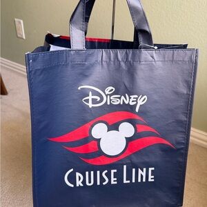 Two Disney Navy and Red Cruise Line Tote Bags
